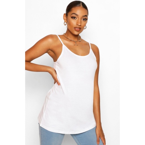 NWT BOOHOO Maternity 2 Pack Strappy Cami Top Multi 16 Black White Size 12 - Picture 2 of 7